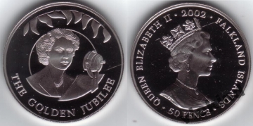 Фолклендские острова 50 пенсов 2002 UNC