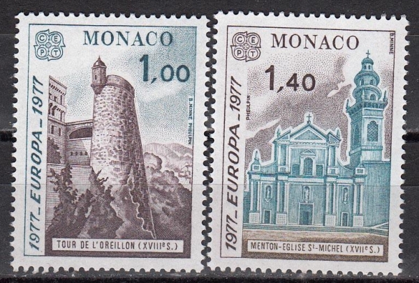 Монако 1977 Архитектура Европа СЕПТ 1273-1274 MNH