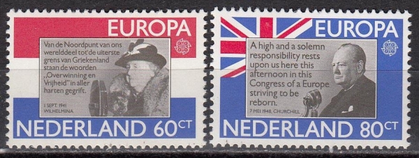 Нидерланды 1980 Известные люди Европа СЕПТ 1168-1169 MNH