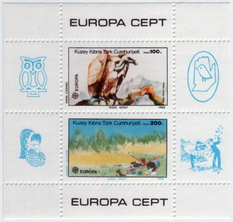 Кипр Турецкий 1986 Охрана природы Европа СЕПТ 179-180 (Block 5) MNH