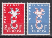 Бельгия 1958 Почтовый голубь Европа СЕПТ 1117-1118 MNH