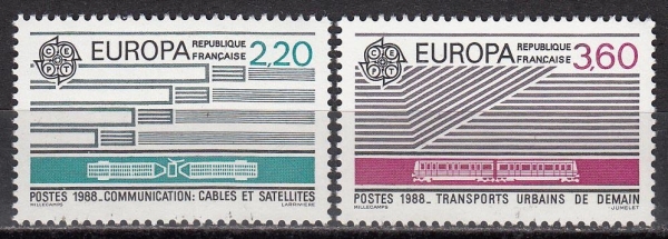 Франция 1988 Транспорт и связь Европа СЕПТ 2667-2668 MNH