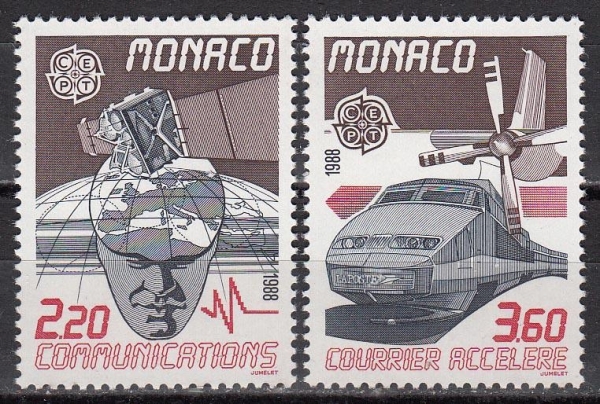 Монако 1988 Транспорт и связь Европа СЕПТ 1859-1860 MNH