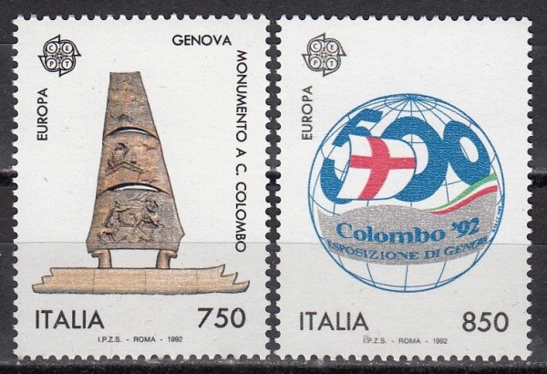 Италия 1992 500 лет открытия Америки Европа СЕПТ 2213-2214 MNH