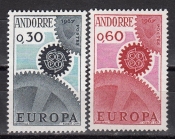 Андорра Французская 1967 Шестерни Европа СЕПТ 199-200 MNH