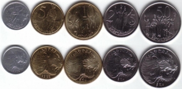 Эфиопия набор 5 монет 1977 UNC