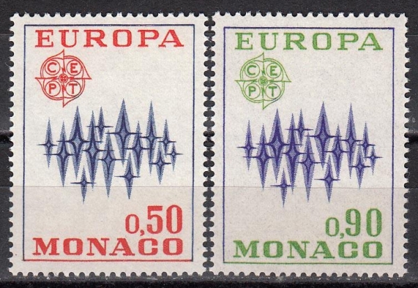 Монако 1972 Северное сияние Европа СЕПТ 1038-1039 MNH