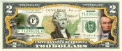 2 доллара США,цветная, Штат Иллинойс