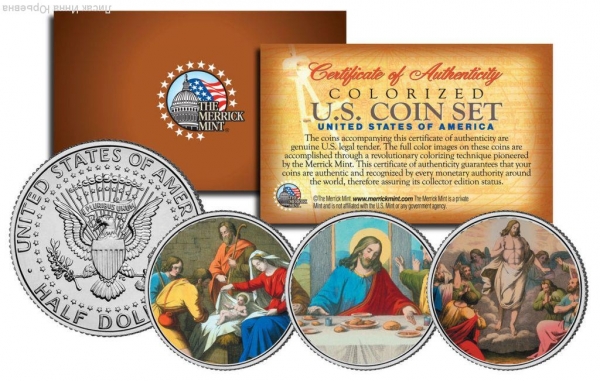 Набор из 3-х монет США Иисус Христос Рождество
