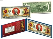 2 доллара США, Год Обезьяны,цветная,2015г