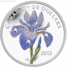20 долларов,Ирис,серебро,Канада.2013г