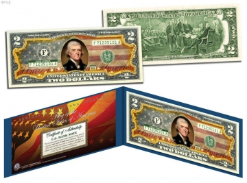 Банкнота 2 доллара США Флаг (Старый дизайн)),2014г