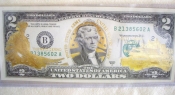 2доллара США,ВС,золотая голограмма