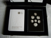 Королевский герб,серебро,Англия,набор из 7 монет,2008год.