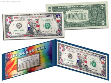 Банкнота 1 доллар США,голограмма Флаг