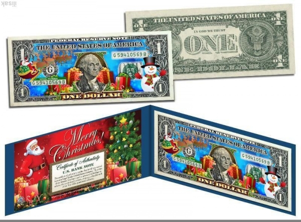 1 доллар США,С Новым Годом!