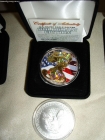 1 доллар США серебро, голограмма,цвет.,2002г