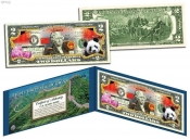 2 доллара США,Панда,цветная,2015г