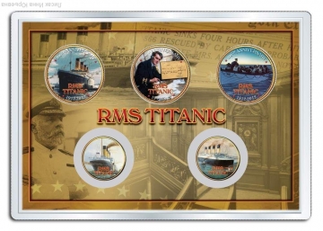 Набор из 5 монет Титаник