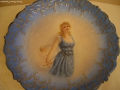 Тарелка декорат.,Лимож,1891-1914,24см,живопись