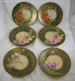 Набор из 6 тарелок,Лимож,1900-31гг