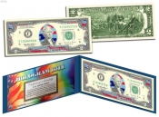 Банкнота 2 доллара США,голограмма Флаг