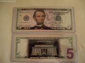 Банкнота 5 долларов США Белый дом(ночь),цветн. с 2-х сторон