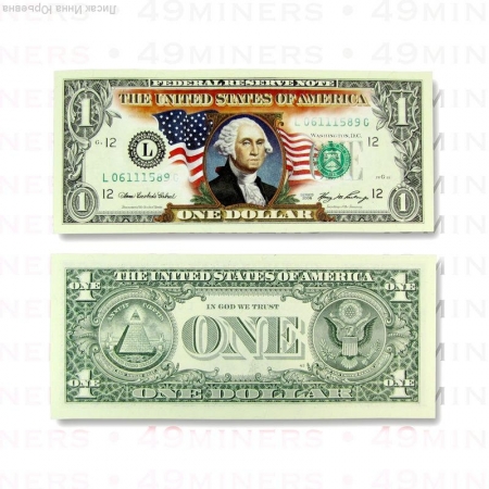 1 доллар США "Флаг" цветной,редкий