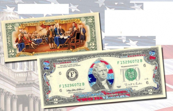 2 доллара США,Декларация Независимости,2014г