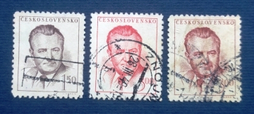 Чехословакия 1948-49 президент Клемент Готвальд Sc# 363, 364, 364а Used