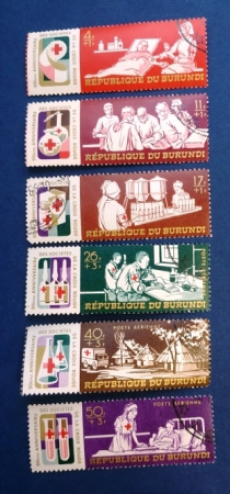 Бурунди 1969 Красный крест Sc#В34, В36, В37, СВ9-СВ11 Used 
