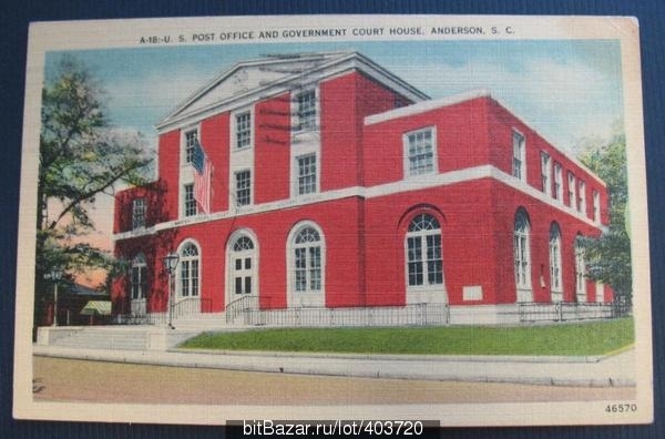 Южная Каролина Почта Андерсон США ПК 1966
