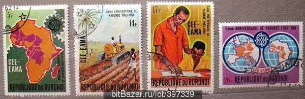 Бурунди 1969 Экономическое сотрудничество стран Африки и Европы Sc# 276-279 Used