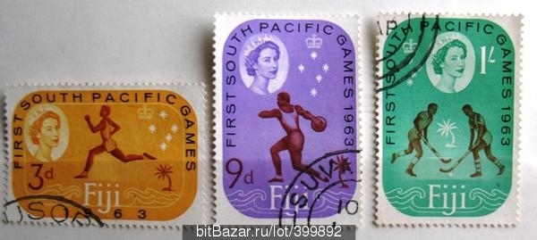Фиджи 1963 Южные Тихоокеанские Игры Sc#199-201 Used