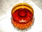 Старинная вазочка-конфетница,медовое стекло-кракле, окантовка-латунь в серебрении, Модерн - вид 6