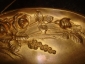 Стариный поднос-визитница БУКЕТ РОЗ,золоченая бронза,рельефный декор, подпись,19в, НаполеонIII - вид 6