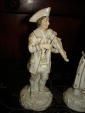 Пара старинных фарфоровых статуэток:СКРИПАЧ и ПЕВИЦА(дуэт),Фолькштедт,ф-ка Эккерта,Германия - вид 1