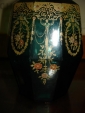 Старинный графин, цветное стекло, роспись эмалями, пробка в серебре 84, Россия, 19век - вид 2