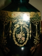 Старинный графин, цветное стекло, роспись эмалями, пробка в серебре 84, Россия, 19век - вид 3