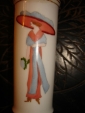 старинная вазочка:ДАМА в МОДЕРНЕ,живопись в стиле Сомова или Мисс,1910-е гг - вид 2