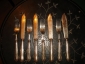 Старинная пара: нож с вилкой в стиле АМПИР №1,штихель,серебрение,монограмма - вид 8