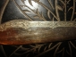 Старинная пара: нож с вилкой в стиле АМПИР №1,штихель,серебрение,монограмма - вид 4