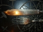 Старинная пара: нож с вилкой в стиле АМПИР №4,штихель,серебрение,монограмма - вид 3