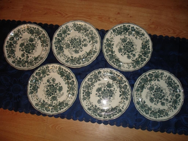 Набор старин.тарелок для второго ЧЕРТОПОЛОХ,опак, 2 клейма Гарднер, Россия,1840-е,