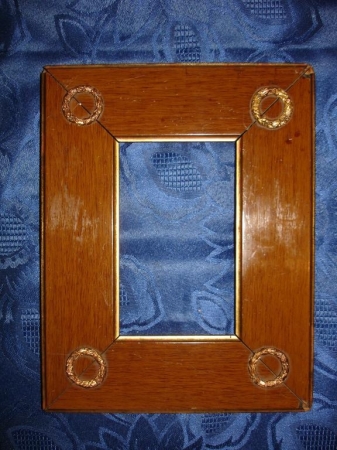 Старинная рамка АМПИР с бронзовыми накладками,19в.