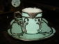 СЕВР:кофейная пара-фарфор в серебре,1837г - вид 2