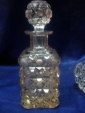 Старинный флакон для духов и мелочница,хрусталь,ручная алмазная гранка,Россия, ИСЗ?Бахметьев? 1820-е - вид 1