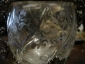 Старинная бонбоньерка(вазон),резное стекло с гравированным цветочным декором, металл,19век - вид 4