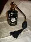 Старинный парфюмер.флакон с пульверизатором-грушей,стекло,ручная роспись,Марсель Франк,н20в,МОДЕРН