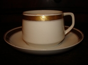 Старинная чайная пара №1 КЛАССИКА,фарфор, цировка золотом, Вербилки(бывш.Гарднер),1926-27гг